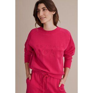 Country Road Australia Embroidered Logo Casual Sweatshirt Pomegranate Red XL